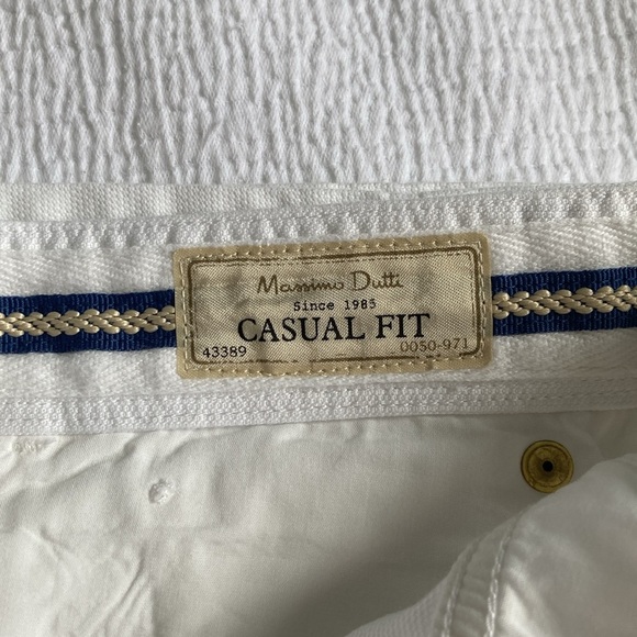 Massimo Dutti White Trousers with Blue Accent - Picture 4 of 4